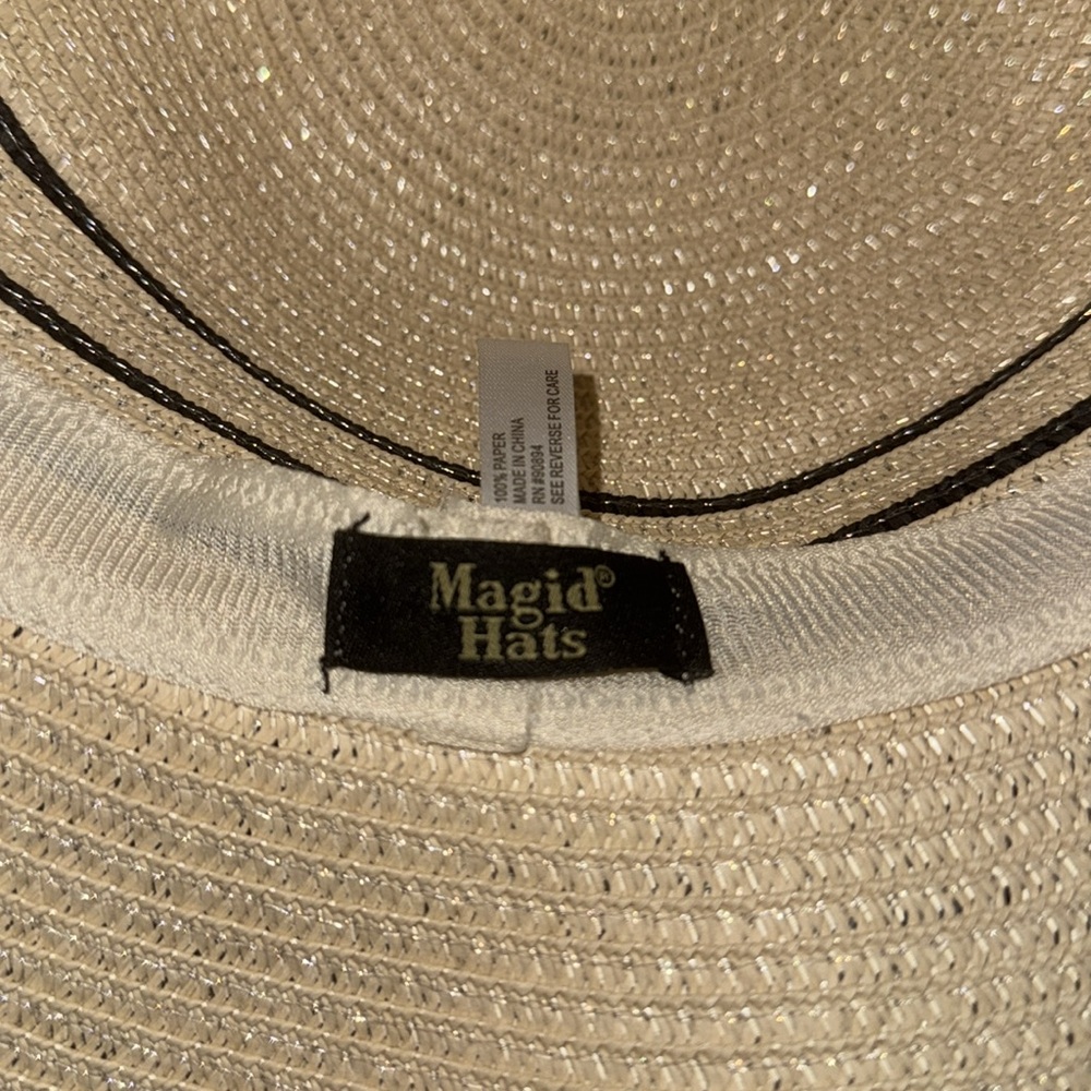 Straw hat w/black trim by Magid Hats - Picture 4 of 4